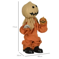 HOMCOM Vogelverschrikker Halloween Decoratie, beweegbaar, maakt geluid, batterijgevoed(m-3)