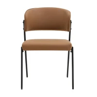Chaise de salle à manger moderne rembourrée, design épuré, dossier ergonomique, 51x49x78 cm, Marron(m-2)