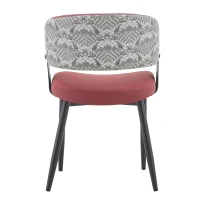 Lot de 2 chaises de salle à manger style mid-century, design tonneau, haute densité ergonomique, 46.5x48x77.3 cm, Rouge(m-11)