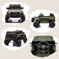 AIYAPLAY Auto Elettrica per Bambini TOYOTA Land Cruiser 12V con Telecomando, Età 3-8 Anni, Verde(m-19)