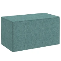 HOMCOM Poggiapiedi 2 in 1 con Rivestimento Rimovibile in Tessuto Effetto Lino, 75x41x41 cm, Verde(m-1)