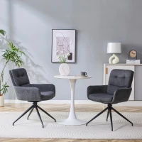 Chaise pivotante de salle, manger style luxe léger européen, lot de 2, patins antidérapants, 55x50x85 cm, Gris foncé(m-1)