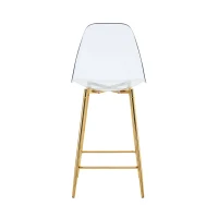 Lot de 4 tabourets de bar transparents, design moderne et aérien, 51x45x102 cm, Doré(m-12)