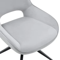 Chaise de salle à manger pivotante 360°, accoudoirs, patins réglables antidérapants, 50x50x87 cm, Gris clair(m-6)