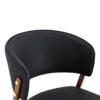 Chaise de salle à manger moderne rembourrée, design épuré, dossier ergonomique, 51x49x78 cm, Noir(m-5)