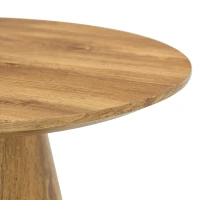 Table basse ronde, résistante et facile d'entretien, patins feutrés antidérapants, 60x60x35 cm, Couleur naturelle(m-8)