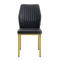Lot de 4 chaises de salle à manger, style léger-luxe, patins antidérapants, 43x42.6x93 cm, Noir+Doré(m-2)