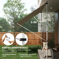 Outsunny luifel knikarm klemluifel zonwering zwengel balkon aluminium 3 x 1,5 m crème(m-6)