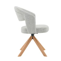 Lot de 2 chaises pivotantes rétro-luxe, patins feutre antidérapants, rotation 360° silencieuse, 47x47.5x81.5 cm, Couleur naturelle(m-9)
