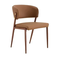 Chaise de salle à manger moderne rembourrée, design épuré, dossier ergonomique, 51x49x78 cm, Marron(m-9)
