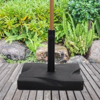 Outsunny Pied de Parasol, Base de Lestage pour Parasol Carrée, Dim. 41,5L x 41,5l x 33H cm, Poids Net 20 kg, Ciment HDPE, Noir(m-10)
