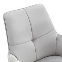 Fauteuil pivotant 360° rembourré, piètement métal laqué stable, patins antidérapants, 48x50x85 cm, Noir+Gris clair(m-4)