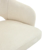Lot de 2 chaises pivotantes style rétro luxe léger, revêtement en tissu structuré, 45x48x85 cm, Couleur naturelle(m-7)