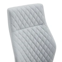 Chaise de salle à manger matelassée motif losange, dossier haut ergonomique, lot de 2, 43x63x100 cm, Argenté(m-6)