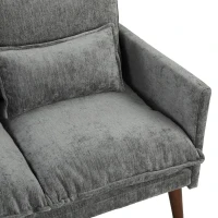 HOMCOM 2 Seater Sofa, Loveseat Sofa with Spring Cushions, Wide and Deep Seat, Wood Legs, Grey(m-10)