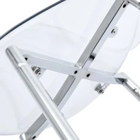 Lot de 2 tabourets de bar transparents, design moderne et aérien, 51x45x102 cm, Argenté(m-10)