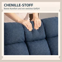 HOMCOM Draaibare Accentstoel, moderne loungefauteuil zonder armleuningen met stalen poten, donkerblauw(m-7)