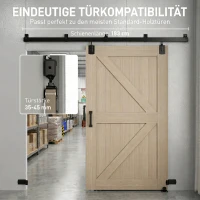 HOMCOM Schwerlast Schiebetür-Hardware-Set 244 cm Schwarz für Einzeltüren(m-8)
