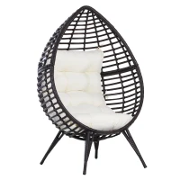 Outsunny rotan fauteuil in druppelvorm 101 cm x 89 cm x 156 cm(m-1)
