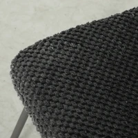 HOMCOM Conjunto de 2 Cadeiras de Jantar, Cadeiras de Cozinha Estofadas em Veludo, Encosto Curvado, Pés em Metal, Cinza Escuro(m-7)