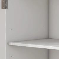 HOMCOM Wastafelonderkast, modern vrijstaand badkamermeubel met U-vormige uitsparing en verstelbare plank, wit(m-10)