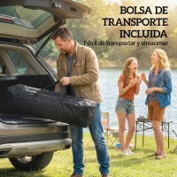 Outsunny Carpa Plegable Pop-up 3x3 m con Pared Lateral UPF50+ Altura Ajustable Empuje Central Bolsa de Transporte Blanco(m-9)