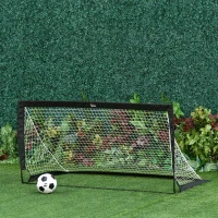 HOMCOM Set di 2 Porte da Calcio Pieghevoli per Bambini e Adulti, 186x90x89 cm, Nero(m-6)