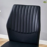 Lot de 4 chaises de salle à manger, style léger-luxe, patins antidérapants, 43x42.6x93 cm, Noir+Doré(m-6)