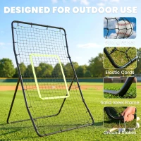 HOMCOM Rebounder Net Playback Game Spot Target Ball Rebounders Training Equipment Play Teaching(m-4)