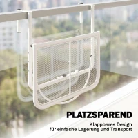 Outsunny Balkon hangtafel hangtafel in hoogte verstelbaar, rechthoekig terras bijzettafel(m-5)