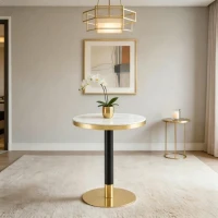 Table d'appoint ronde, plateau anti-rayures facile à nettoyer, 60x60x74 cm, Blanc(m-8)