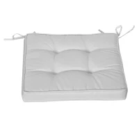 Outsunny Set of 4 Garden Seat Cushion with Ties, 42 x 42cm Replacement Dining Chair Seat Pad, Light Grey(m-10)