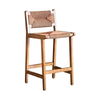 Lot de 2 tabourets de bar, charme maison de campagne, cadre en bois massif, 44x42x89 cm, Noyer(m-2)