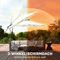 Outsunny Parasol afneembare zwevende parasol zwengelparasol met handkruk crème(m-6)