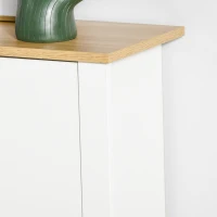HOMCOM Schoenenkast Schoenenrek Schoenenopslag, 2 vakken, 12 paar schoenen, 72 cm x 26 cm x 80 cm, Wit + Bruin(m-7)