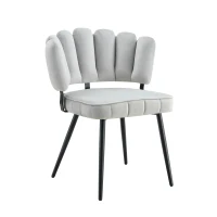 Lot de 2 chaises de salle à manger, mousse haute densité, patins antidérapants, 60x48x80 cm, Gris clair+Noir(m-7)
