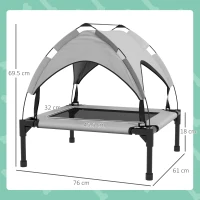 PawHut Cooling Raised Pet Bed w/ Washable Breathable Mesh, for Small Medium Dogs, 76 x 61 x 69.5cm - Light Grey(m-3)