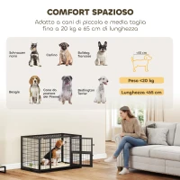 PawHut Gabbia per Cani Robusta, 94x60x64 cm, con Vassoio Rimovibile.(m-8)