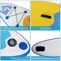 HOMCOM Inflatable Stand Up Paddle Board, 10' x 30" x 4", Non-Slip SUP, with ISUP Accessories, Hand Pump, 1 Fin, Adj Paddle, Backpack for Youth Adult Beginners/Experts(m-4)