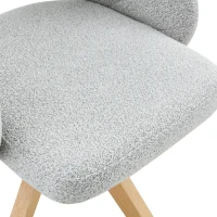 Lot de 2 chaises pivotantes style rétro, piètement 4 pieds en bois massif, patins antidérapants, 46x49x84 cm, Couleur naturelle(m-7)