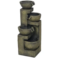 Outsunny tuin fontein kleine vintage met verstelbare snelheid Zwart(m-11)