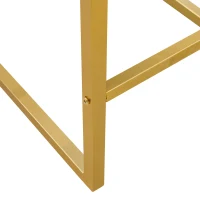 Lot de 2 tabourets de bar nordiques, design carré moderne, imperméable et facile à nettoyer, 48x53.3x91.4 cm, Blanc+Or(m-9)