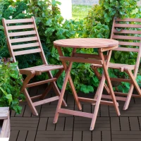 Outsunny Caillebotis - Dalles terrasse - Lot de 18 - emboîtables, Installation très Simple - Petits Carreaux Composite Plastique(m-6)