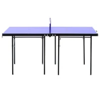 HOMCOM Tavolino da Ping Pong Pieghevole in Legno MDF 153 x 76.5 x 67cm Blu e Nero(m-8)