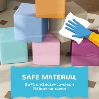 HOMCOM 12 PCs Soft Play Blocks, Soft Foam Toy, Building and Stacking Blocks for Kids, Blue(m-6)