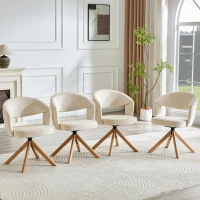 Lot de 2 chaises pivotantes rétro-luxe, patins feutre antidérapants, rotation 360° silencieuse, 47x47.5x81.5 cm, Couleur naturelle(m-1)