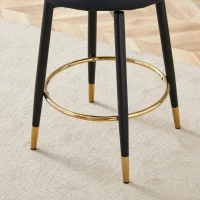 Tabouret de bar pivotant 360°, dossier ajouré design, lot de 2, 44x44x91.5 cm, Noir(m-8)