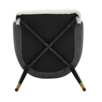 Lot de 2 chaises de salle à manger, dossier motif éclair stylé, déperlante et facile d'entretien, 47.3x44x91 cm, Blanc+Noir(m-8)