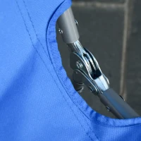 Outsunny Opvouwbare ligstoel met verstelbare rugleuning, roestvrij metalen frame, 187 x 55 x 24, Blauw(m-7)