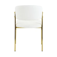 Chaise de salle à manger moderne rembourrée, design épuré, dossier ergonomique, 51x49x78 cm, Blanc(m-11)
